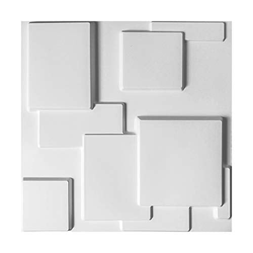 Art3d Decorative Tiles 3D Wall Panels for Modern Wall Decor, White, 12 Panels 32 Sq Ft MEGA