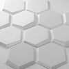 Art3d Textures 3D Wall Panels White Hexagon Design Pack of 12 Tiles 25.5 Sq Ft (PVC)