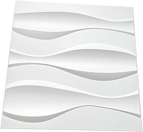 Art3d Textures PVC Wall Panels, Big Wave 3D Panelling, 19.7" x 19.7" (12 Pack) MEGA