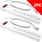 Stanley 2pack SurgeMax 6 Outlet 2.5ft White It's a simple way to safeguard your electronics from power spikes, which can cause severe damage-33211 ebuystt