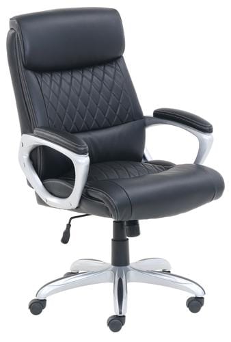 True innovations black leather deals executive office chair