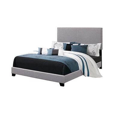 Boyd Full Upholstered Bed With Nailhead Trim Grey - 350071F A-Z Store Nadia