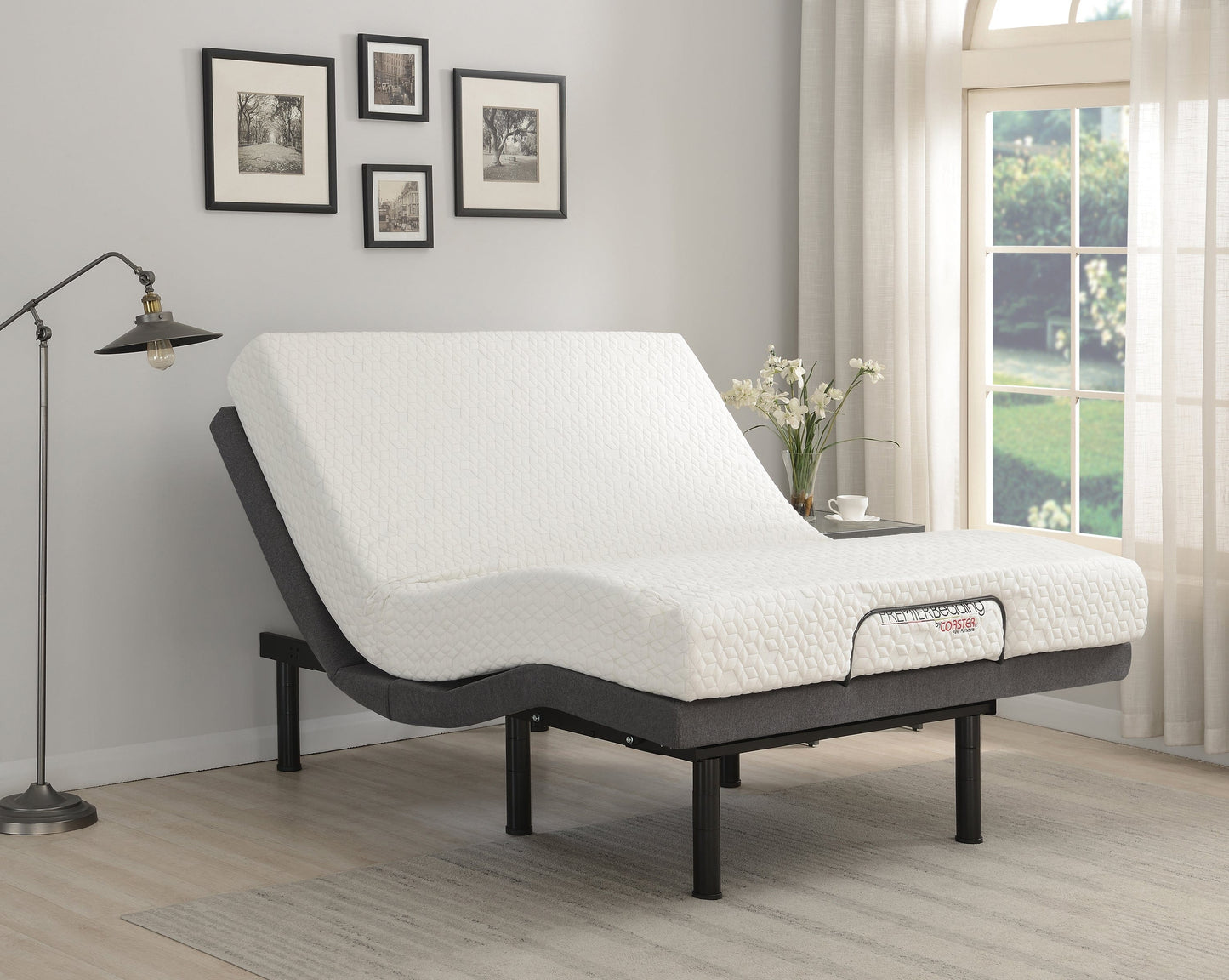 Clara Eastern King Adjustable Bed Base Grey And Black - 350131KE A-Z Store Nadia