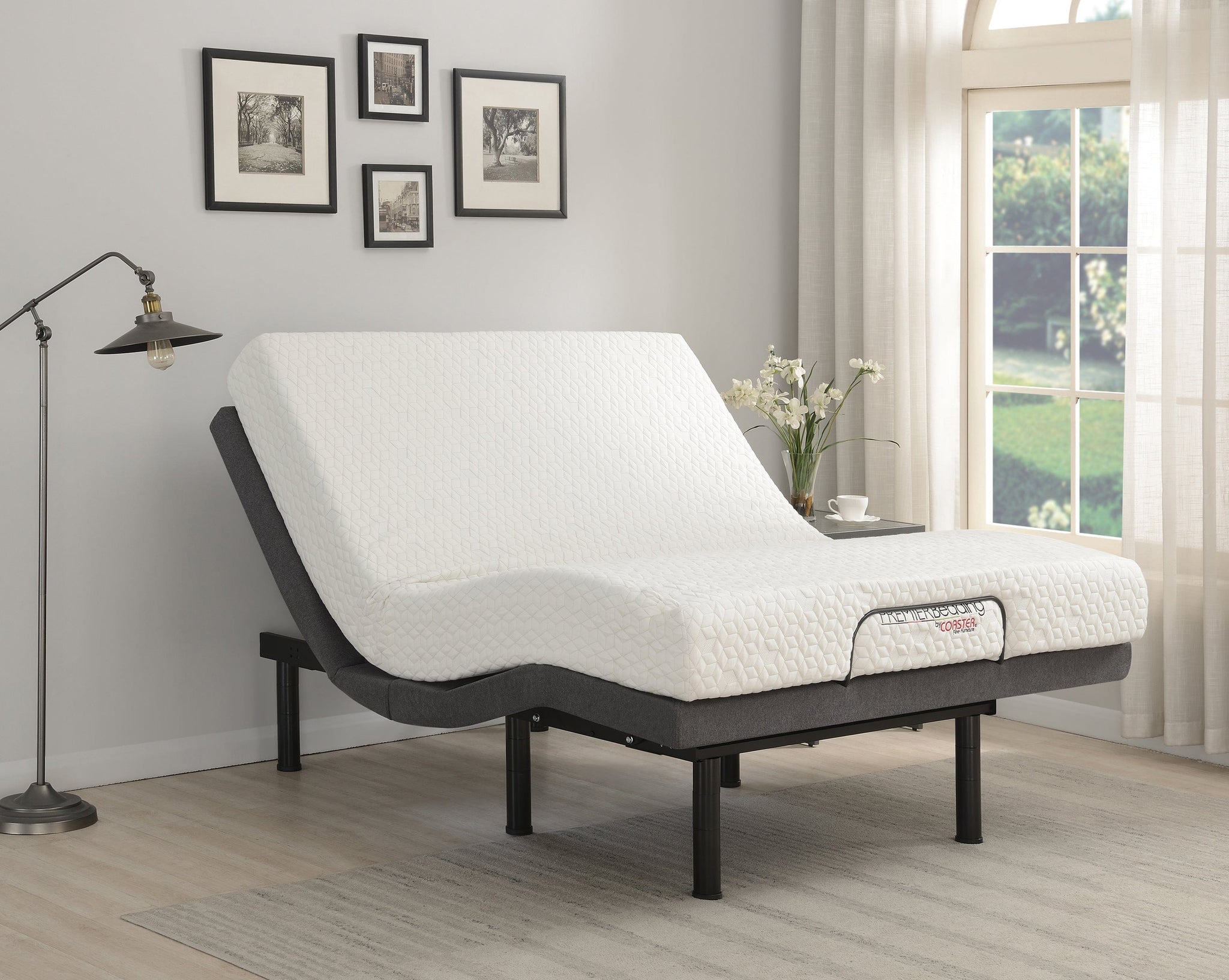 Clara Full Adjustable Bed Base Grey And Black - 350131F