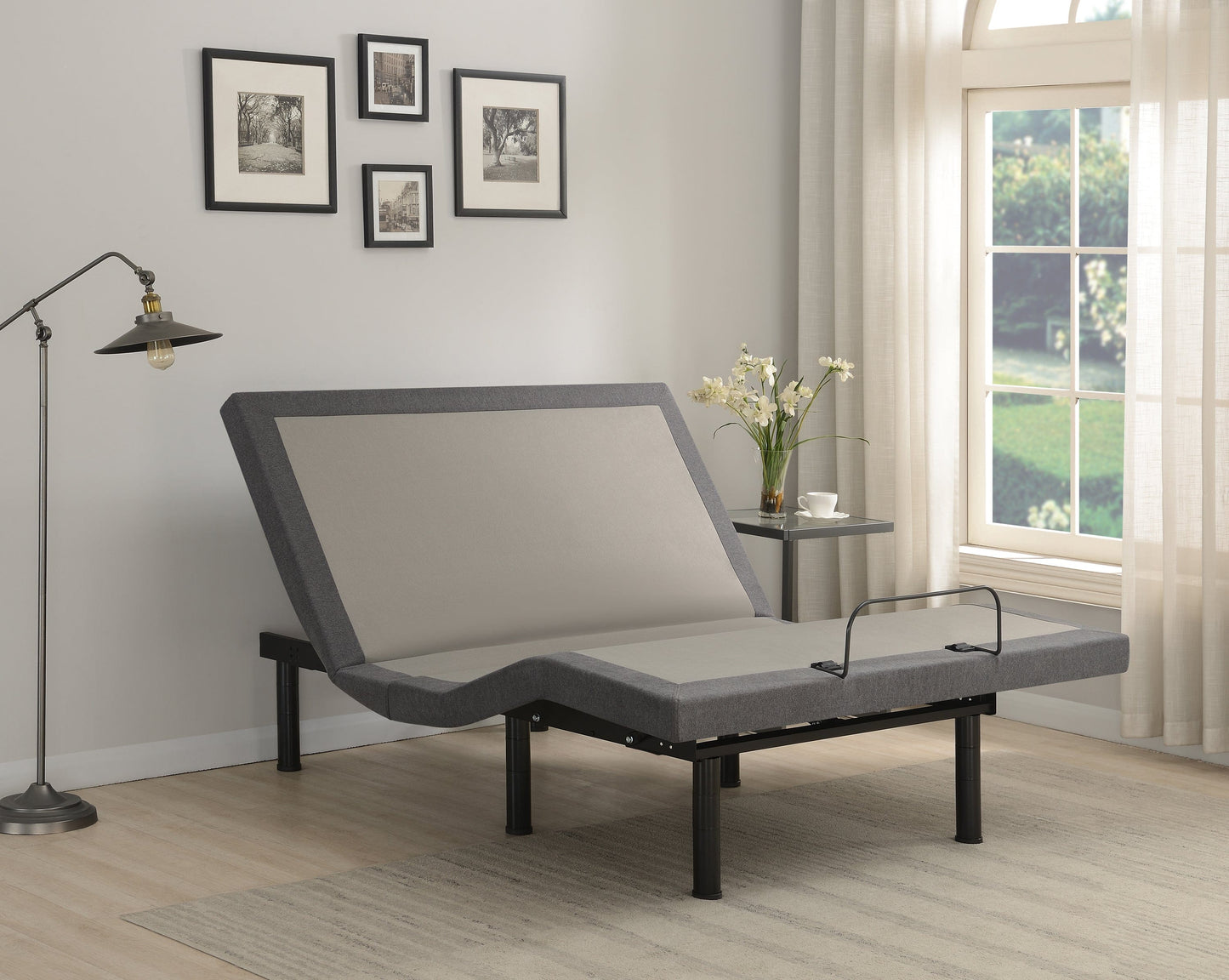 Clara Eastern King Adjustable Bed Base Grey And Black - 350131KE A-Z Store Nadia