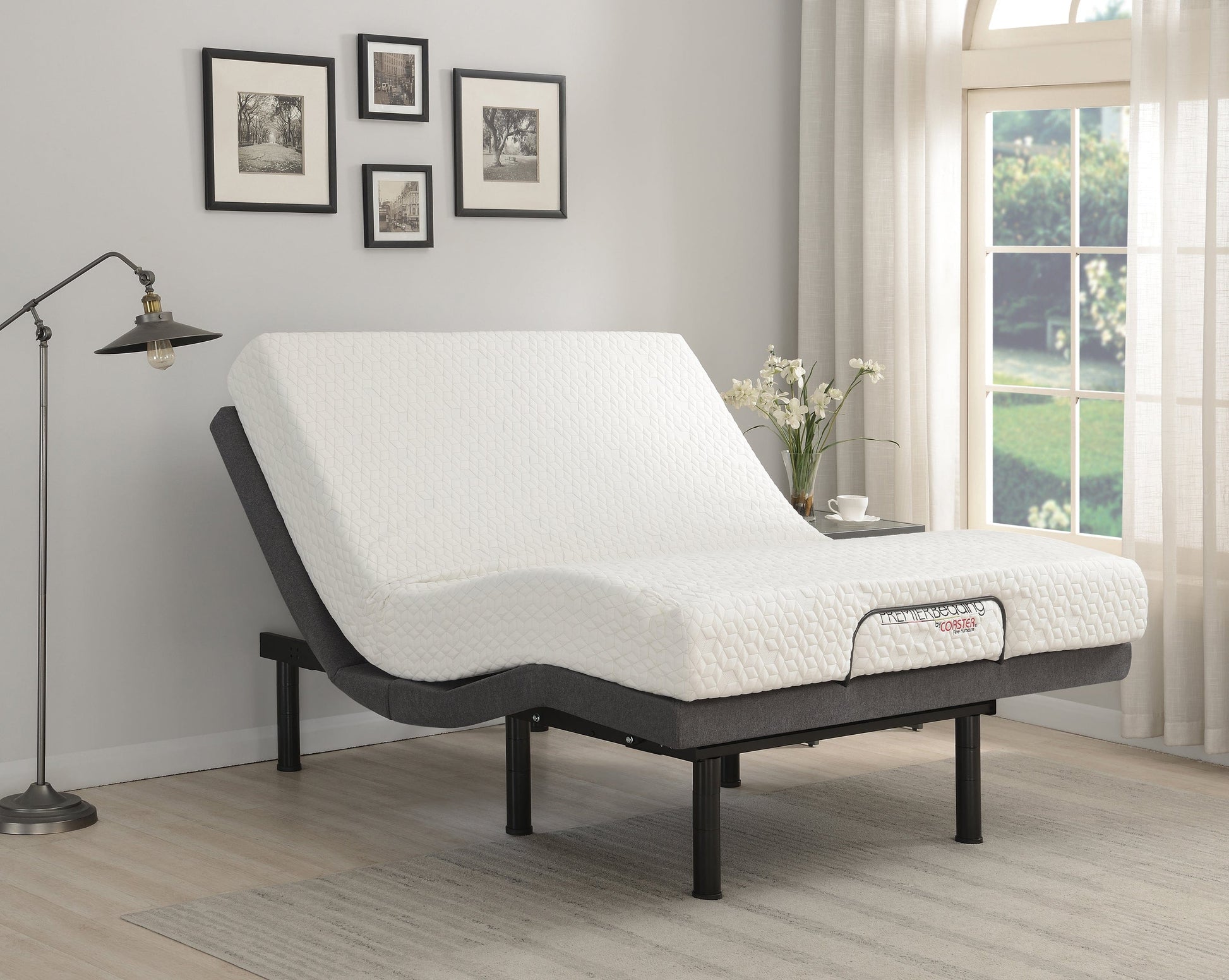 Negan Full Adjustable Bed Base Grey And Black - 350132F A-Z Store Nadia