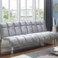Vanessa Button Tufted Sofa Bed Silver - 360002 COSMEGA