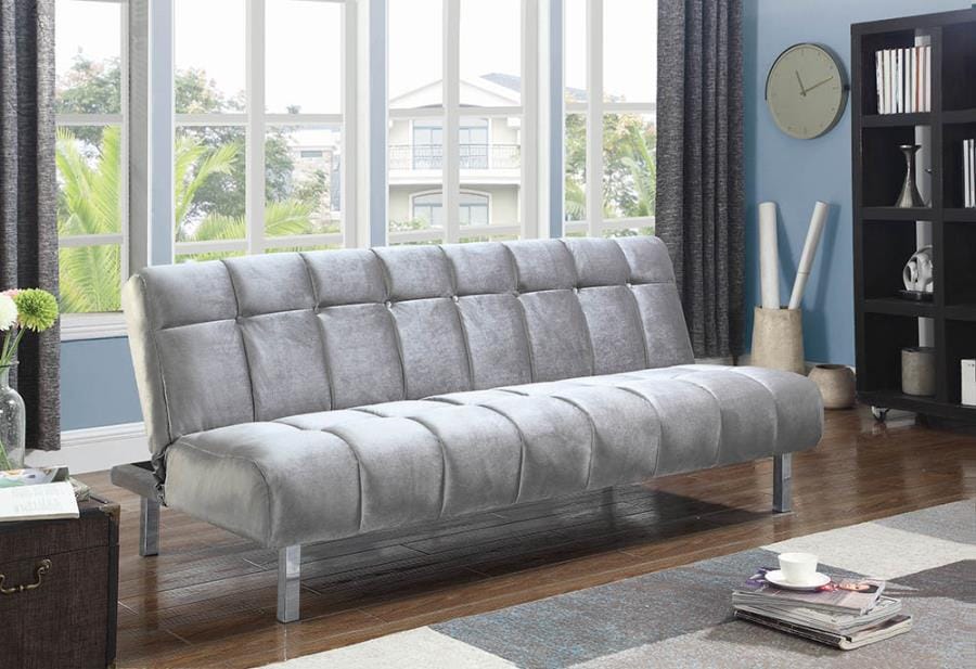 Vanessa Button Tufted Sofa Bed Silver - 360002 COSMEGA