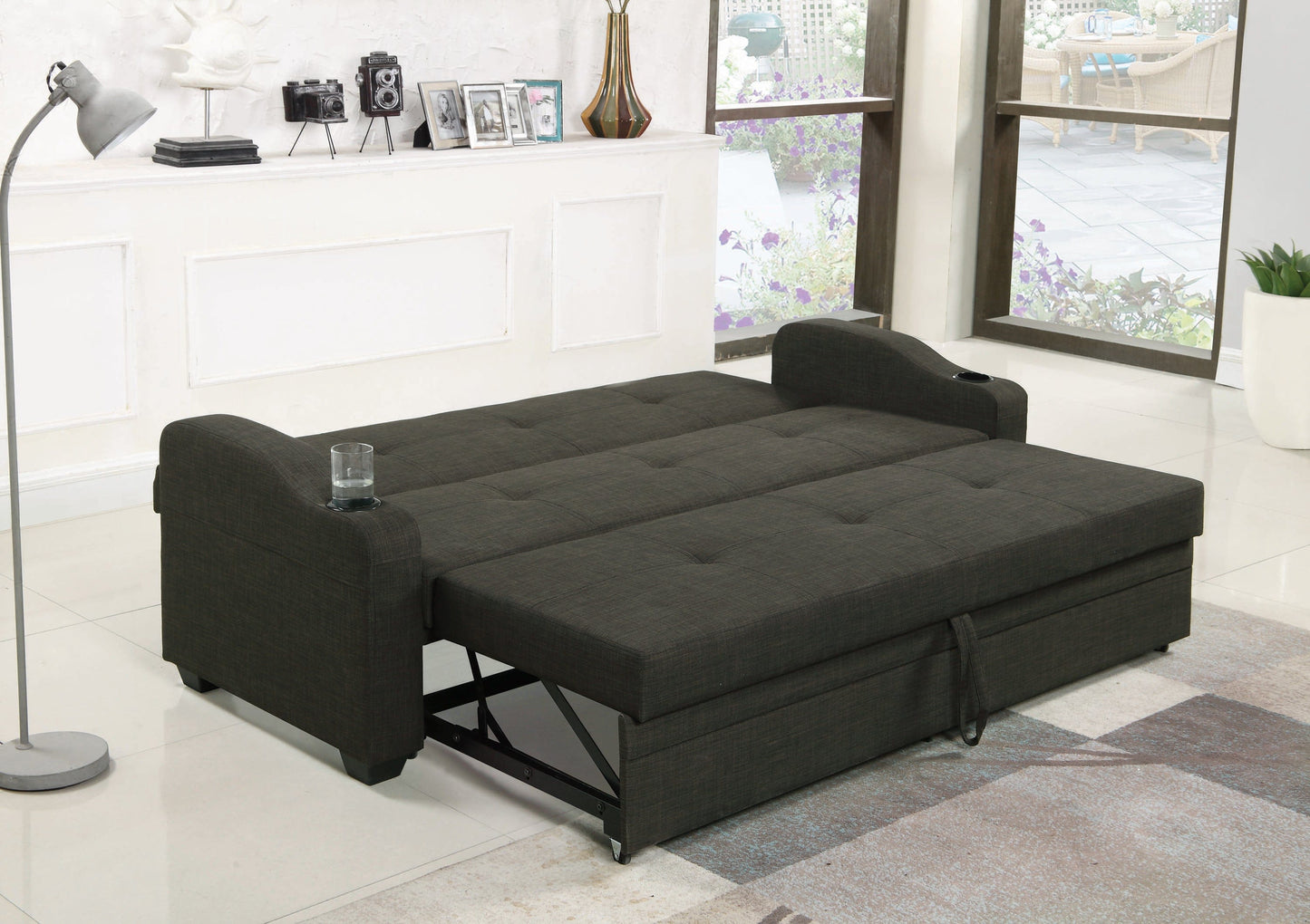 Miller Upholstered Sleeper Sofa Bed Charcoal Grey Collection: Miller SKU: 360063 coastmega