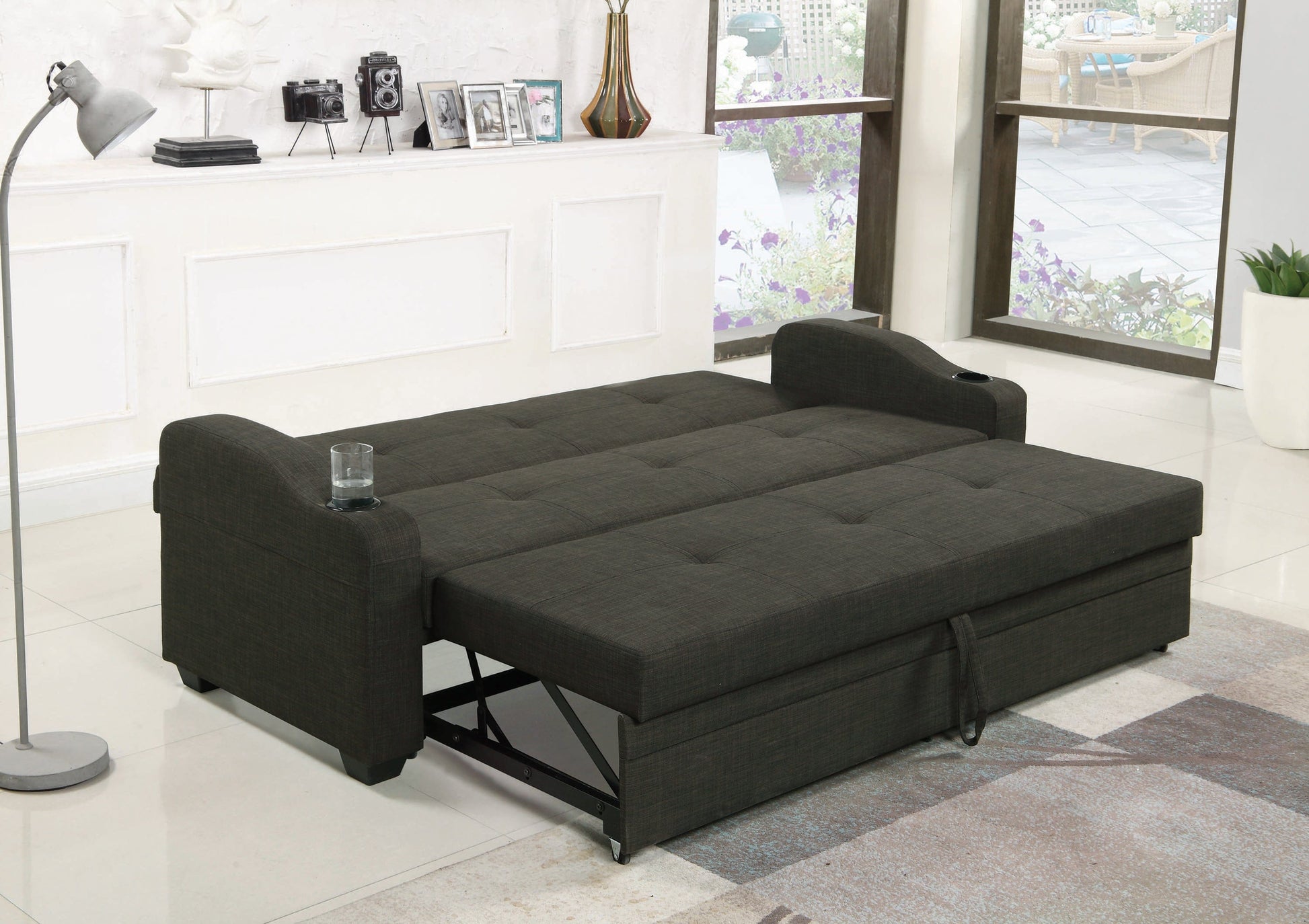 Miller Upholstered Sleeper Sofa Bed Charcoal Grey Collection: Miller SKU: 360063 coastmega