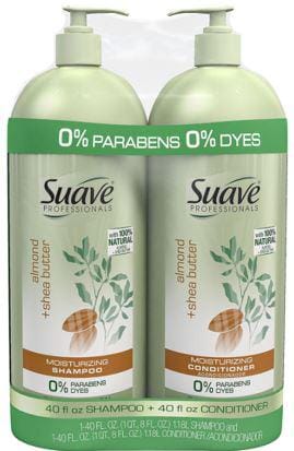 Suave Almond + Shea Shampoo and Conditioner 2 Units / 40 oz Enriched with 100% natural almond and shea butter, this exquisite formula repairs while cleansing, leaving dry or damaged hair nourished, beautiful and incredibly scented-208420