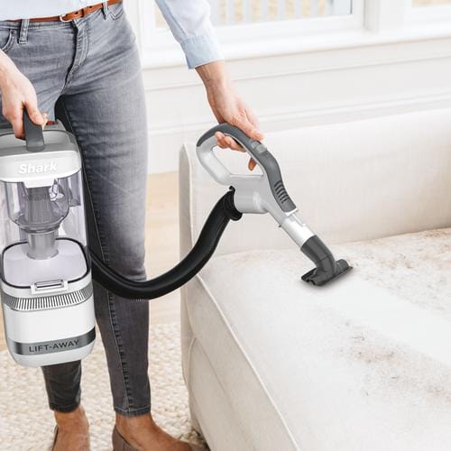 Shark Lift-Away Upright Vacuum This vacuum features a lighter and easier-to-detach pod for go-anywhere cleaning stairs, overhead areas and more. Powerful suction on floors and deep carpet cleaning combine with an amazing above-floor experience - 432418