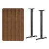 30'' x 45'' Rectangular Natural Laminate Table Top with 5'' x 22'' Bar Height Table Bases [XU-NATTB-3045-T0522B-GG]