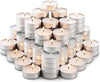 Yummi Unscented Tealights 100pc White, Smokeless, Dripless & Long Lasting Paraffin Tea Candles | Small Votive Mini Tealight Candles for Home, Pool, Shabbat, Weddings & Emergencies - 6991