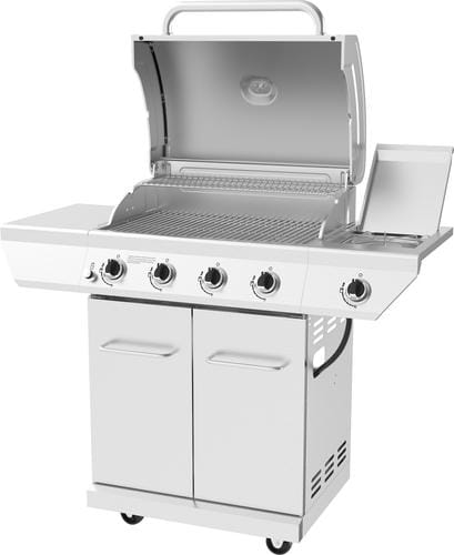 Nexgrill 4 Burner with SideBurner and Griddle grill that’s always ready to fire up soe flavmor for ultimate grilling control, Foldable side shelves provide space flexibility for small patio .Extra griddle for more options-405609 Hannah's Variety Store