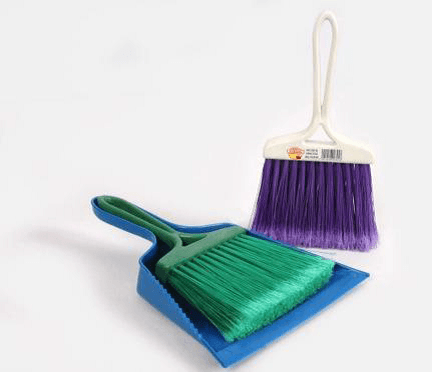 Eterna Little Broom with Dust Pan (Scoop), Dust Pan Set Nesting Tiny Cleaning Broom. Ideal for Table, Desk, Vehicles, Countertop, Key Board, Cat, Dog, Other Pets and More – GP40 MEGA