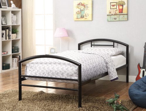Baines Twin Metal Bed With Arched Headboard Black - 400157T A-Z Store Nadia