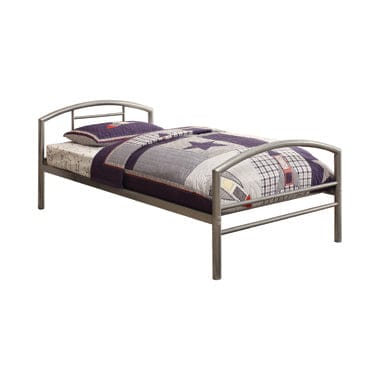 Baines Twin Metal Bed With Arched Headboard Silver - 400159T A-Z Store Nadia