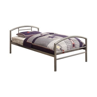 Baines Twin Metal Bed With Arched Headboard Silver - 400159T