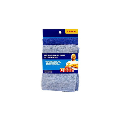 Mr. Clean cloth Microfiber All Purpose 2 Pack 13.25 Inches x 14.5 Inches -Use the all-purpose cloths wet or dry to trap dirt, dust, and grime from any surface - 400269
