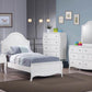 Dominique Twin 4PC Panel Bed Set White - SETT4P400561 COSMEGA
