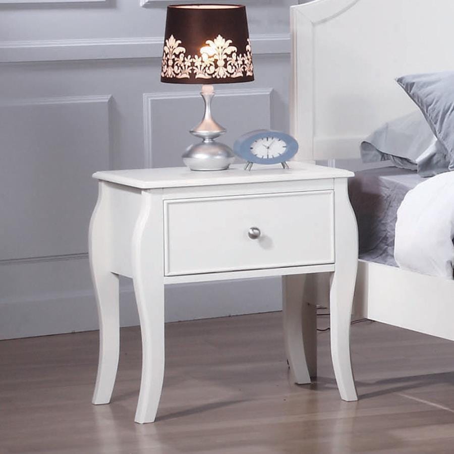 Dominique Twin 4PC Panel Bed Set White - SETT4P400561 COSMEGA