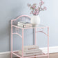 Massi 1-Shelf Nightstand With Glass Top Powder Pink - 401152 A-Z Store Nadia