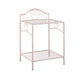 Massi 1-Shelf Nightstand With Glass Top Powder Pink - 401152 A-Z Store Nadia