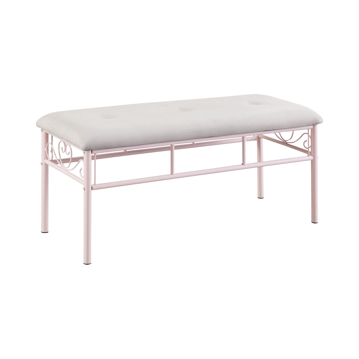 Massi Tufted Upholstered Bench Powder Pink - 401156 A-Z Store Nadia