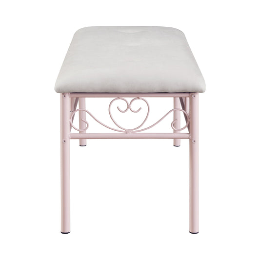 Massi Tufted Upholstered Bench Powder Pink - 401156 A-Z Store Nadia