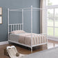 Betony Twin Canopy Bed White - 406055T A-Z Store Nadia