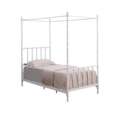 Betony Twin Canopy Bed White - 406055T A-Z Store Nadia