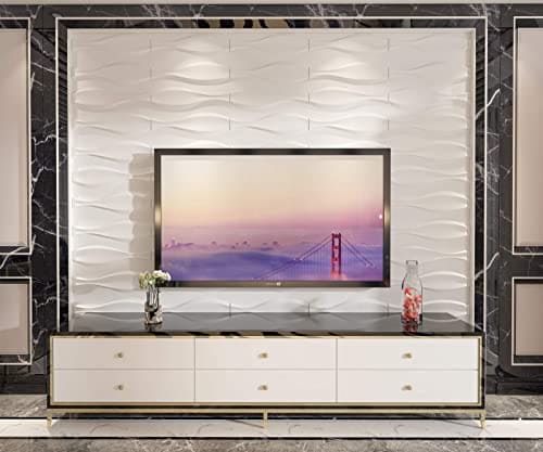 Art3d Textures PVC Wall Panels, Big Wave 3D Panelling, 19.7" x 19.7" (12 Pack) MEGA
