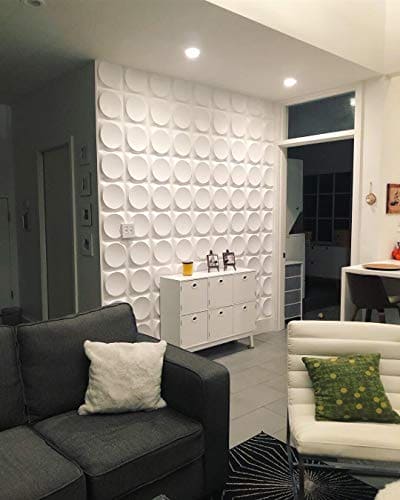 Art3d White Wall Panels Modern 3D Wall Decor, Moon Surface Design, 12 Tiles 32 SF MEGA
