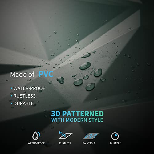 Art3d Textures 3D Wall Panels Army Green Diamond Design for Interior Wall Decor Pack of 12 Tiles 32 Sq Ft (PVC) MEGA