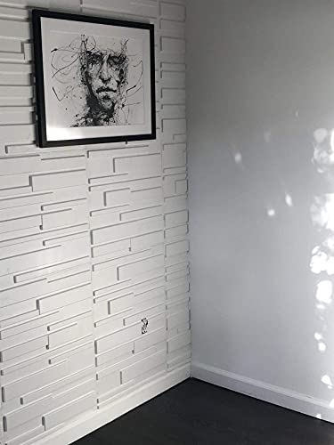 Art3d White Wall Panels Brick Design 3D Wall Panels, White, 12 Tiles 32 Sq Ft MEGA