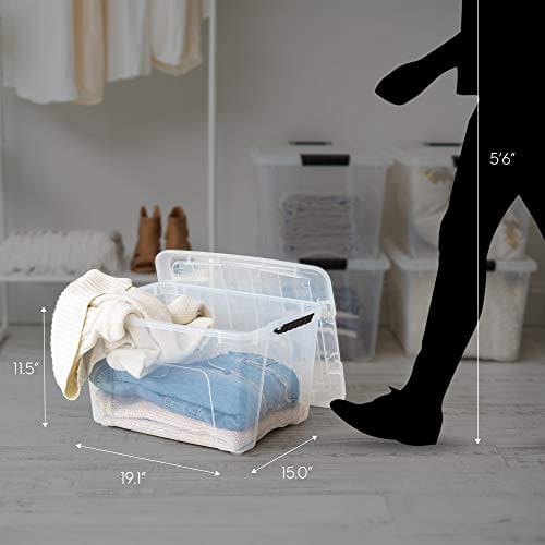 IRIS USA TB Clear Stack & Pull Storage Box, 5 Qt, 10 Count ebuystt