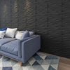 Art3d PVC Wave Board Textured 3D Wall Panels, Black, 19.7