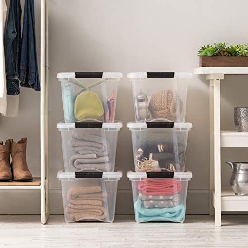 IRIS USA TB Clear Stack & Pull Storage Box, 5 Qt, 10 Count ebuystt