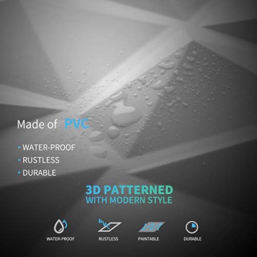 Art3d Decorative 3D Wall Panels in Diamond Design, 12"x12" Matt White (33 Pack) MEGA