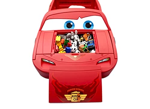 Delta Children Disney/Pixar Cars Lightning McQueen Toddler-to-Twin Bed with Toy Box Snooze 6 inch Memory Foam Twin Mattress (Bundle)