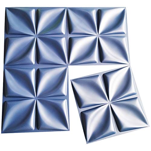 Art3d Navy Blue 3D Wall Panel PVC Flower Design Cover 32 Sqft, for Interior Wall Decor in Living Room,Bedroom,Lobby,Office,Shopping Mall MEGA