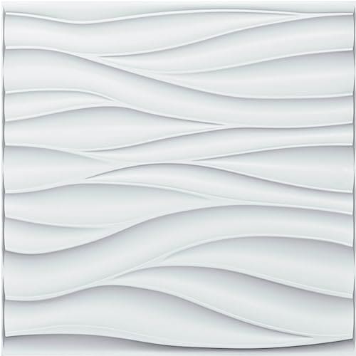 Art3d Decorative PVC 3D Wall Panels, 32 Square Feet, Wave 1 MEGA