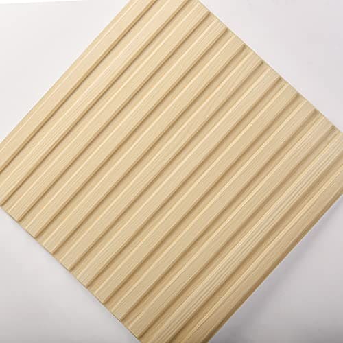 Art3d Slat Wall Panel, 3D Fluted Textured Panel 12-Tile 19.7 x 19.7in. - Oak MEGA