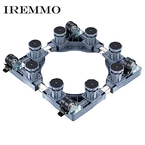 IREMMO Washing Machine Stand Base Furniture Dolly Mini Fridge Stand with 8 Strong Feet and 4 Wheels Refrigerator Stand Washer and Dryer pedestal Mobile Roller Dolly Cart with Wheels for Appliance ebuys