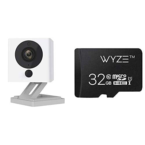 Wyze Cam 1080p HD Indoor Wireless Smart Home Camera with Night Vision, 2-Way Audio, Works with Alexa (Pack of 2) & Samsung 32GB 95MB/s (U1) MicroSD EVO Select Memory Card with Adapter (MB-ME32GA/AM)
