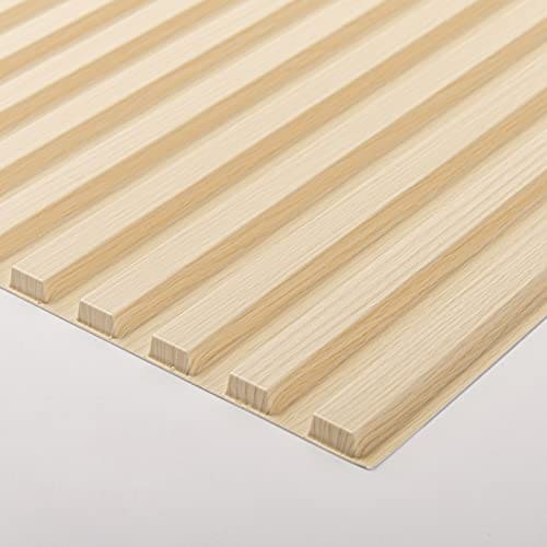 Art3d Slat Wall Panel, 3D Fluted Textured Panel 12-Tile 19.7 x 19.7in. - Oak MEGA