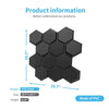 Art3d Textures 3D Wall Panels Black Hexagon Design Pack of 12 Tiles 25.5 Sq Ft (PVC)