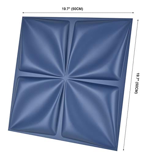 Art3d Navy Blue 3D Wall Panel PVC Flower Design Cover 32 Sqft, for Interior Wall Decor in Living Room,Bedroom,Lobby,Office,Shopping Mall MEGA