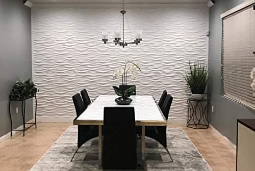 Art3d PVC Wave Board Textured 3D Wall Panels, White, 19.7" x 19.7" (12 Pack) MEGA